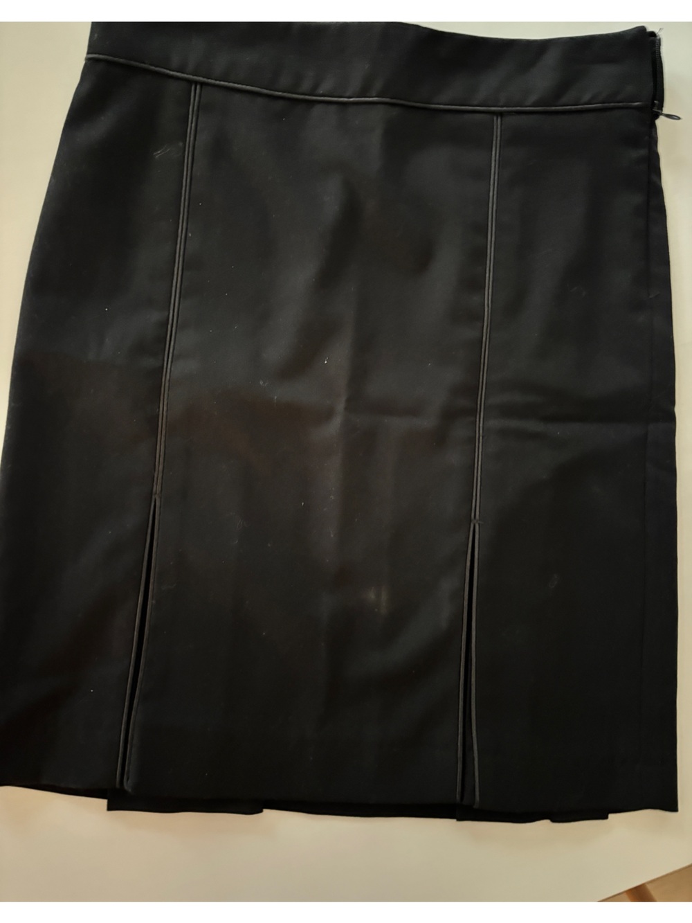 Zara Black Satin Pencil Skirt with Subtle Seams